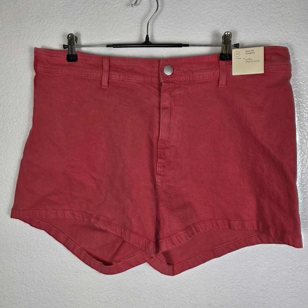 Universal Thread Red High-Rise Denim Sailor Shorts 3" Inseam‎ Women's Size 17